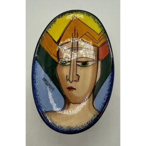Costa Rica‎ Facefur Ceramic Soap Dish Abstract Face Handpainted Unique Piece